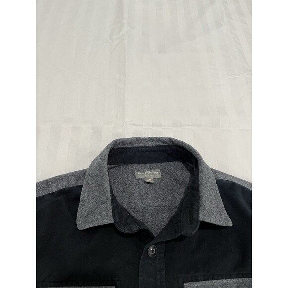 LL Bean Men’s Signature Chamois Button Down Shirt Size Medium Slim Black Gray - Picture 3 of 9